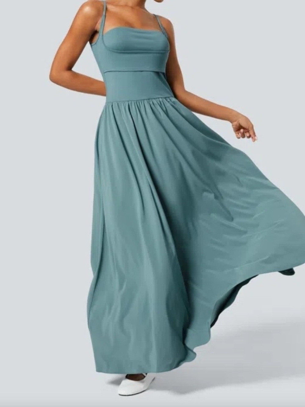 HALARA Breezeful Pocket Flowy Flare Maxi Quick Dry Casual Slip Dress Medium